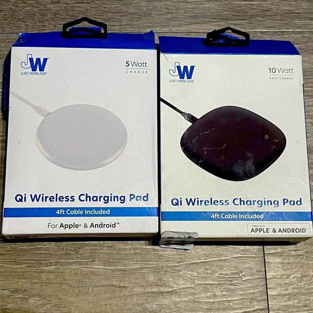 JW Two wireless chargers for android or iPhone qi enabled